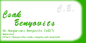 csak benyovits business card